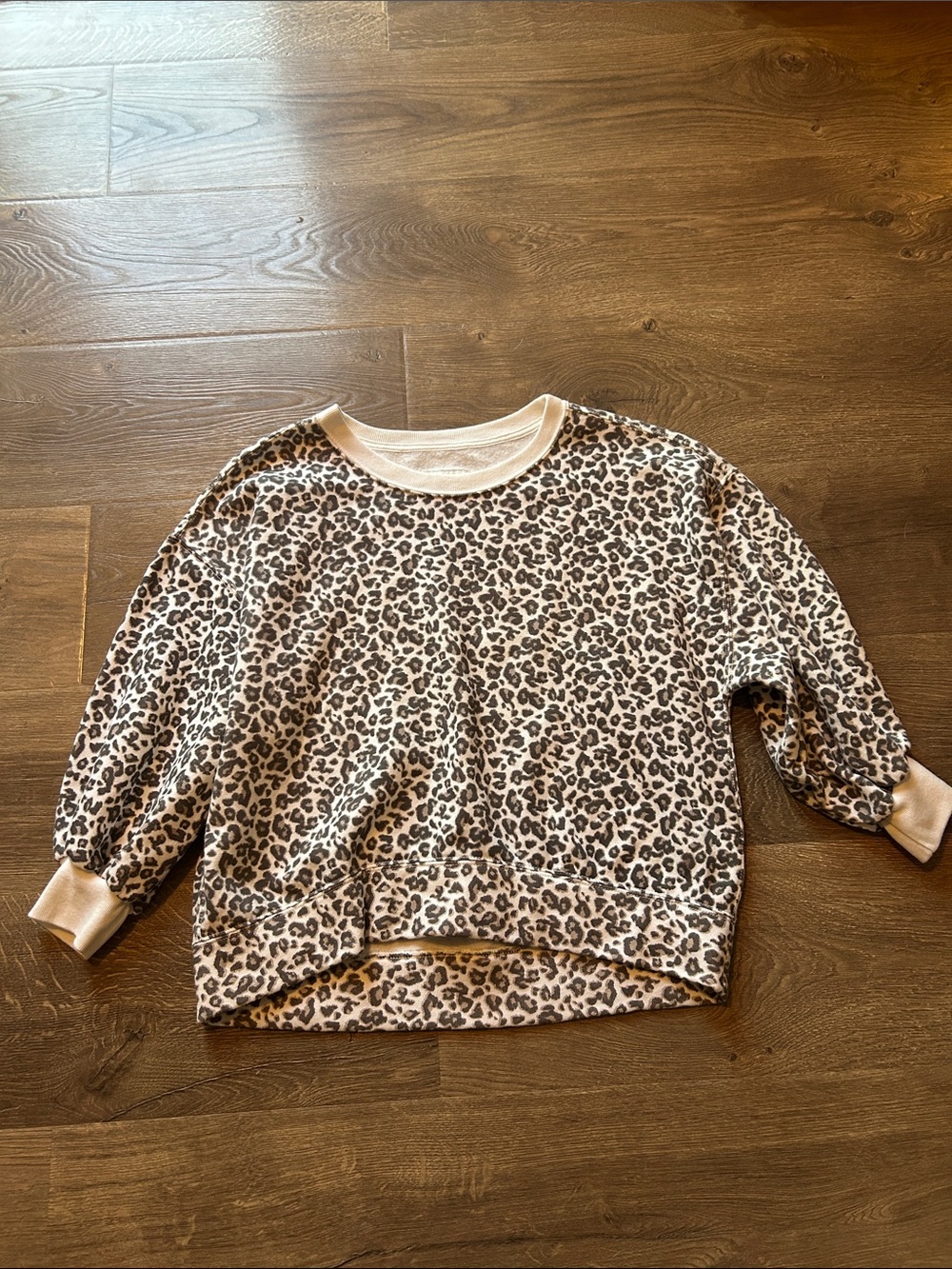 Abercrombie & Fitch Leopard Print Pullover - Cream & Brown